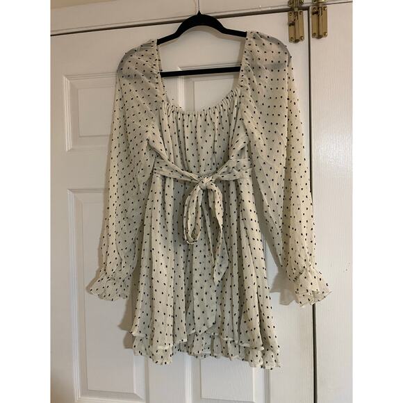 Thirty Thirty blk and wht polka dot baby doll Y2K fairy dress size XL - Picture 6 of 8